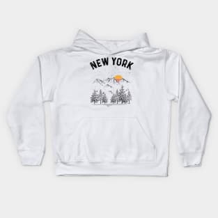 New York State Vintage Retro Kids Hoodie